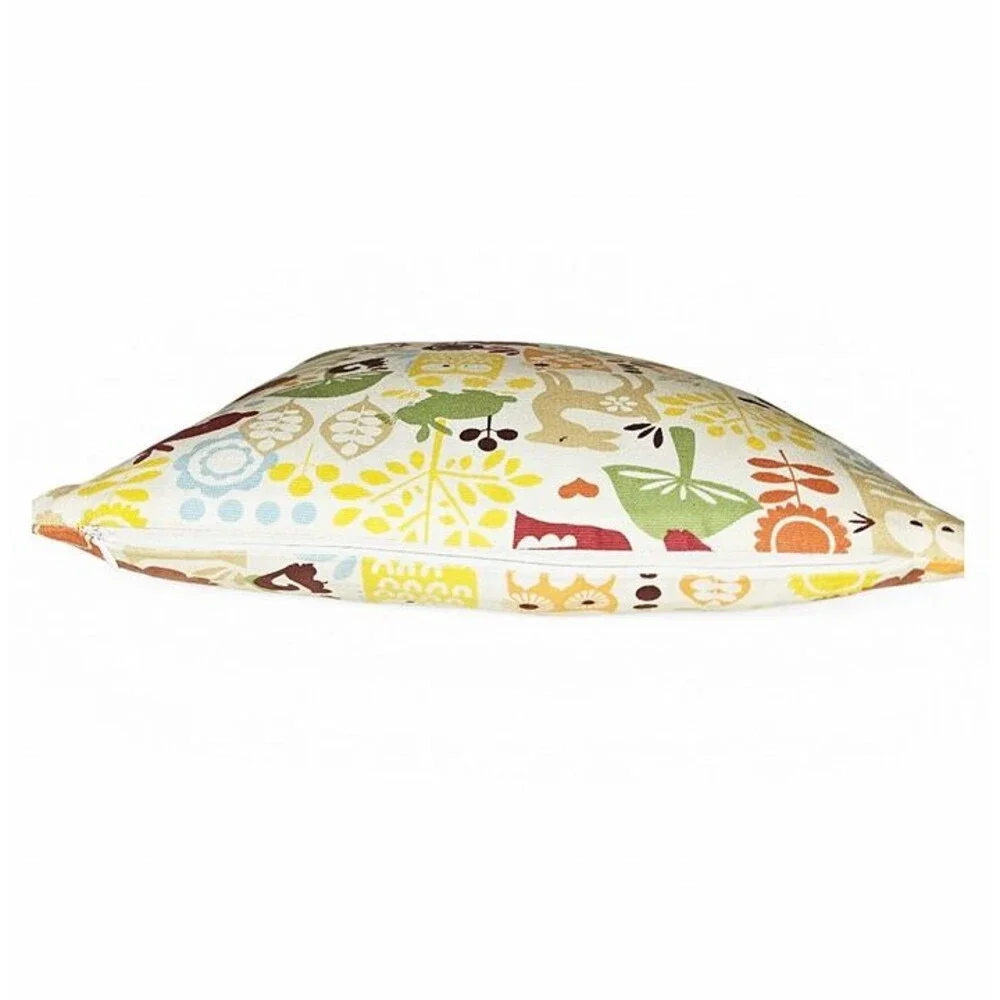 Colorful Children's Handmade Pillow 12 x 12 Michael Miller Forest Life Pattern